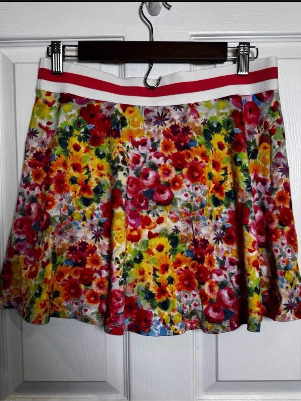 Alice + Olivia Blaise Trapeze Mini Skort Garden Floral Print Pleated Size Large - Picture 10 of 10